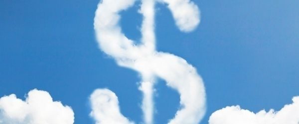 simbolo de dinheiro em forma de nuvem